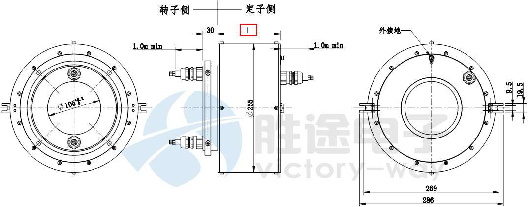 TEX105 防爆集電環(huán)尺寸圖
